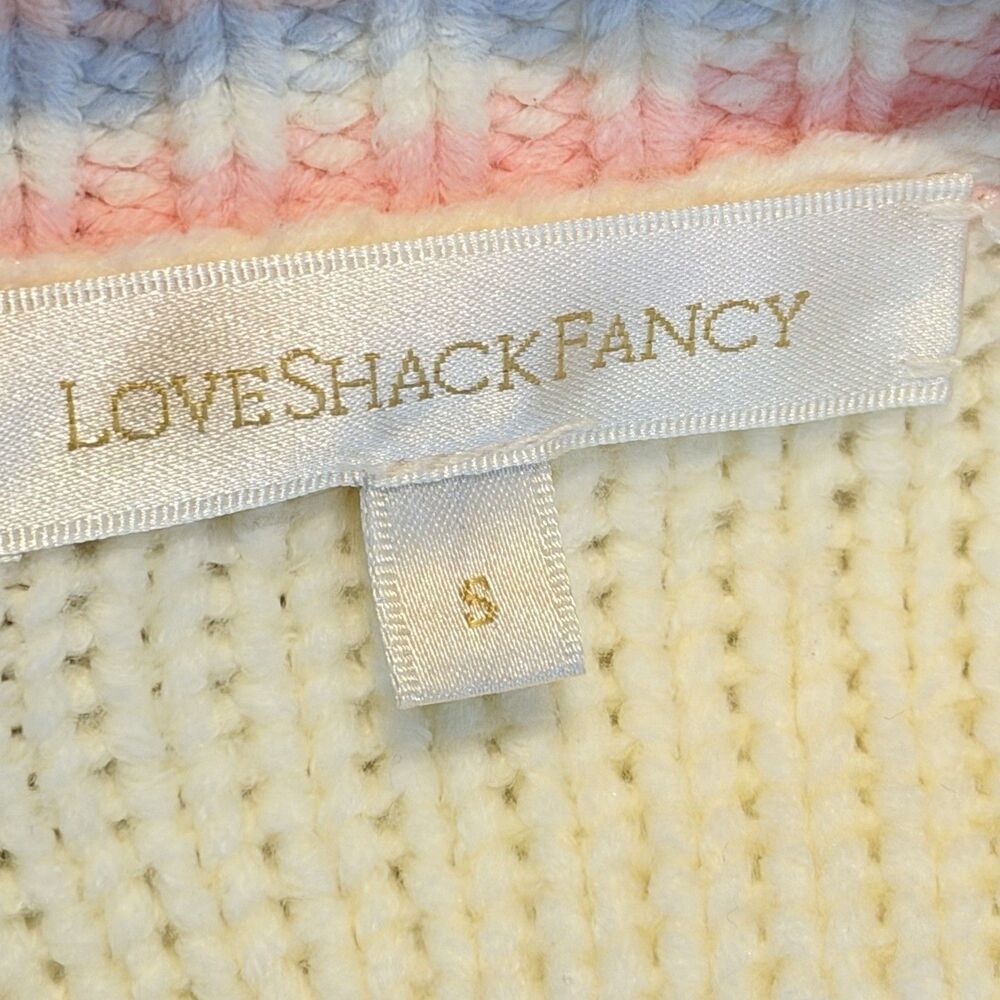 LoveShackFancy sz S Buena Heart Cropped Cardigan READ - Picture 15 of 16